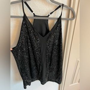 Black sequin racerback tank